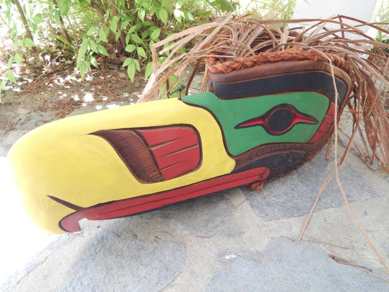 LARGE NW SQUAMISH INDIAN CANADA SGND ARTICULATED EAGLE MASK KURTIS ANTONE XLNT !