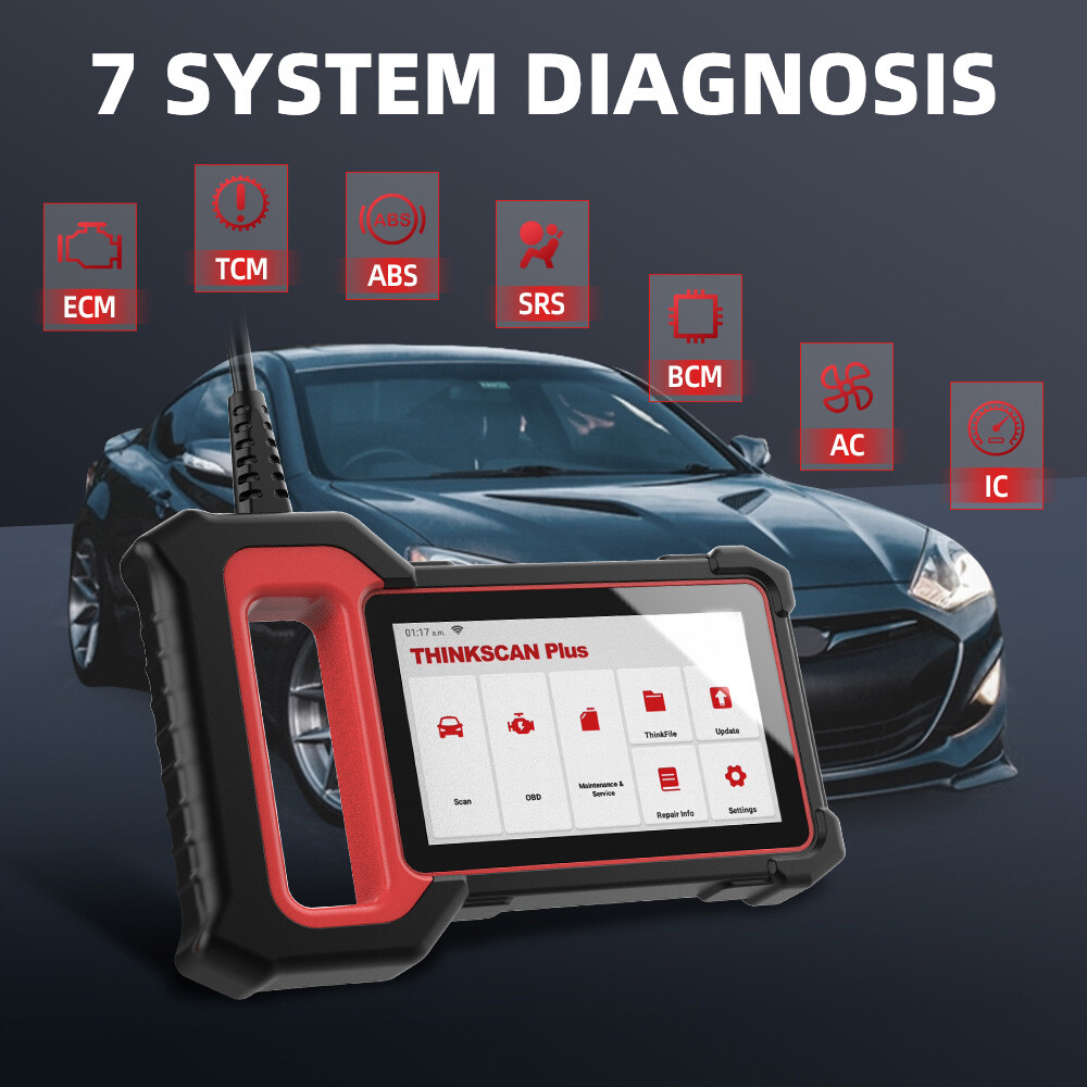 2024 Thinkscan Plus S7 Car OBD2 Scanner Auto Diagnostic Tool ABS SRS BCM IC AC