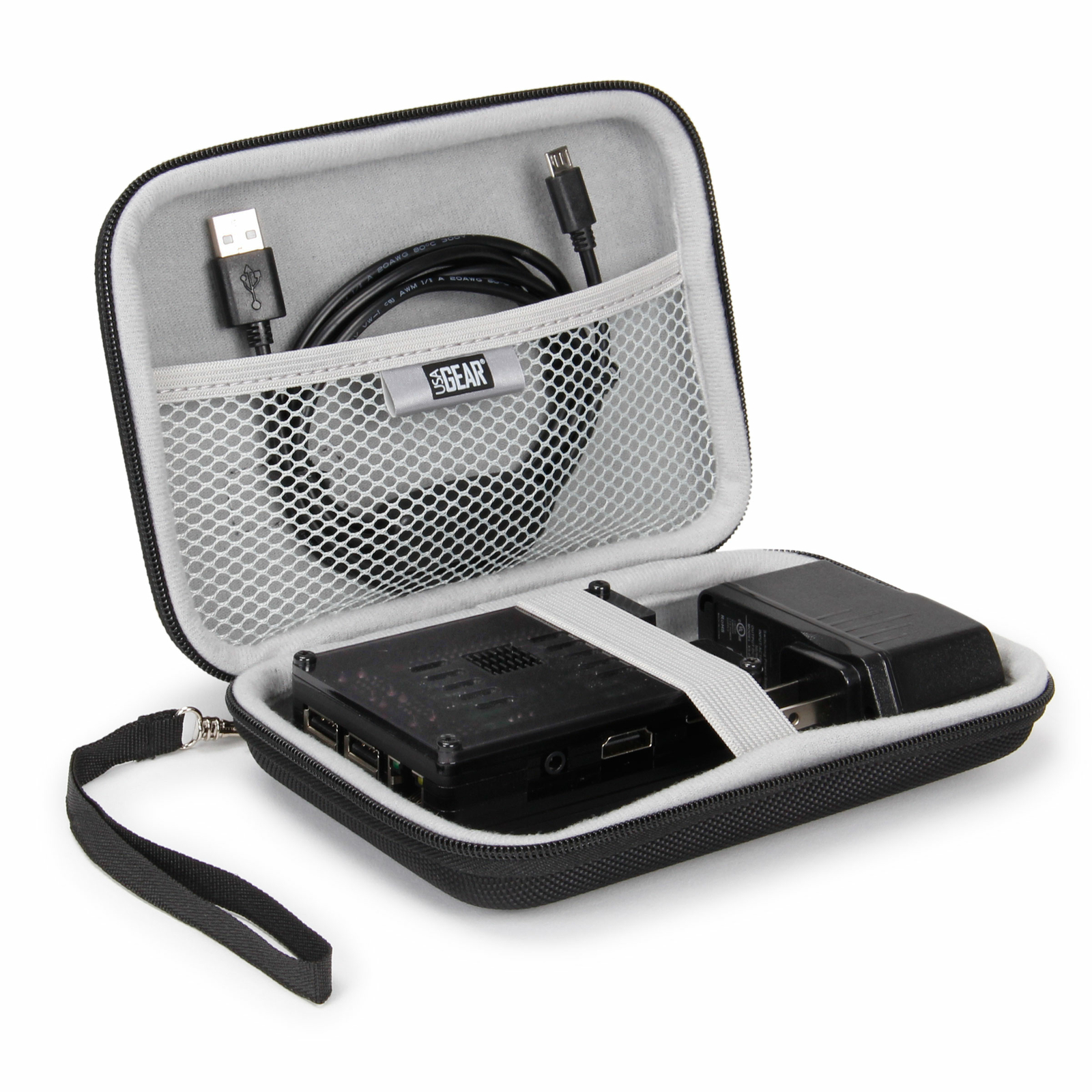USA GEAR Raspberry Pi 3 Travel Case - Carrying Case for Model B Motherboard