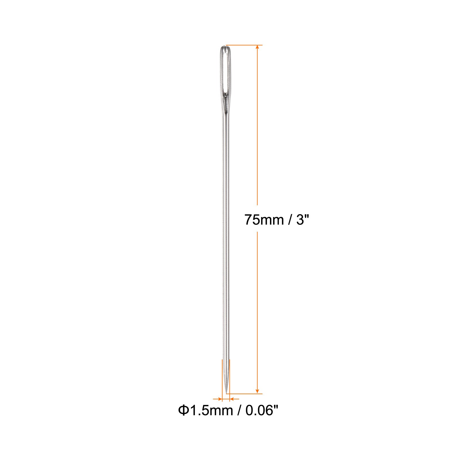 10pcs 2.95 Inch Upholstery Needles Stainless Steel Large Eye Sewing Needles