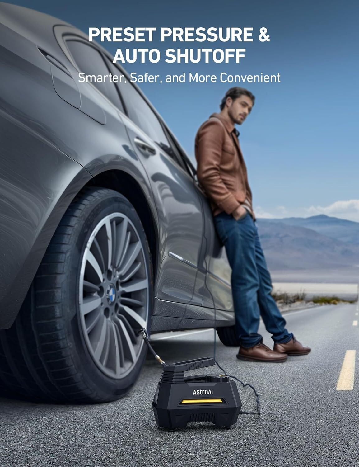 AstroAI Tire Inflator Portable Air Compressor Air Pump for Car Tires BRAND NEW