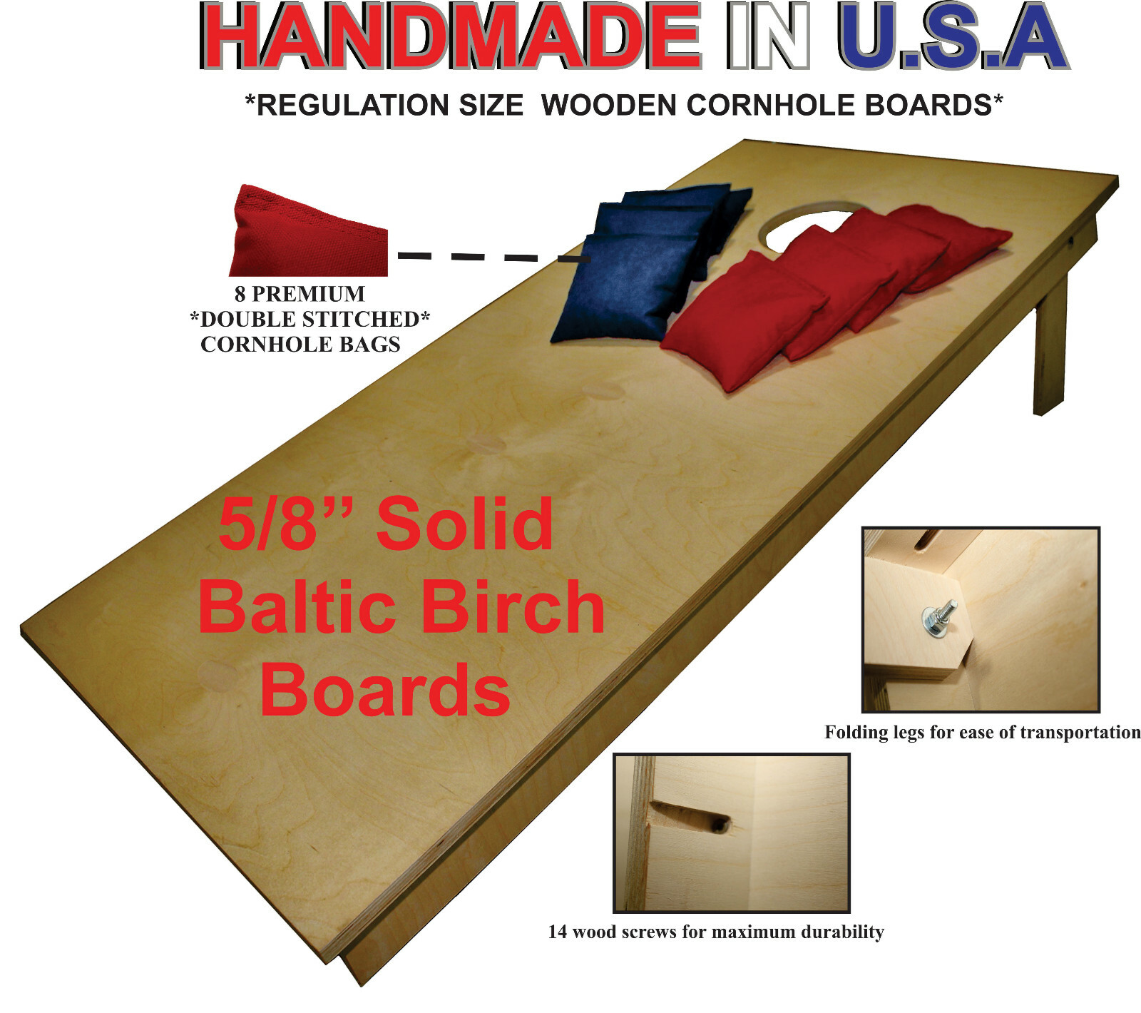 UNFINISHED CORNHOLE BOARDS BEANBAG TOSS GAME SET w "pick your colors" bags