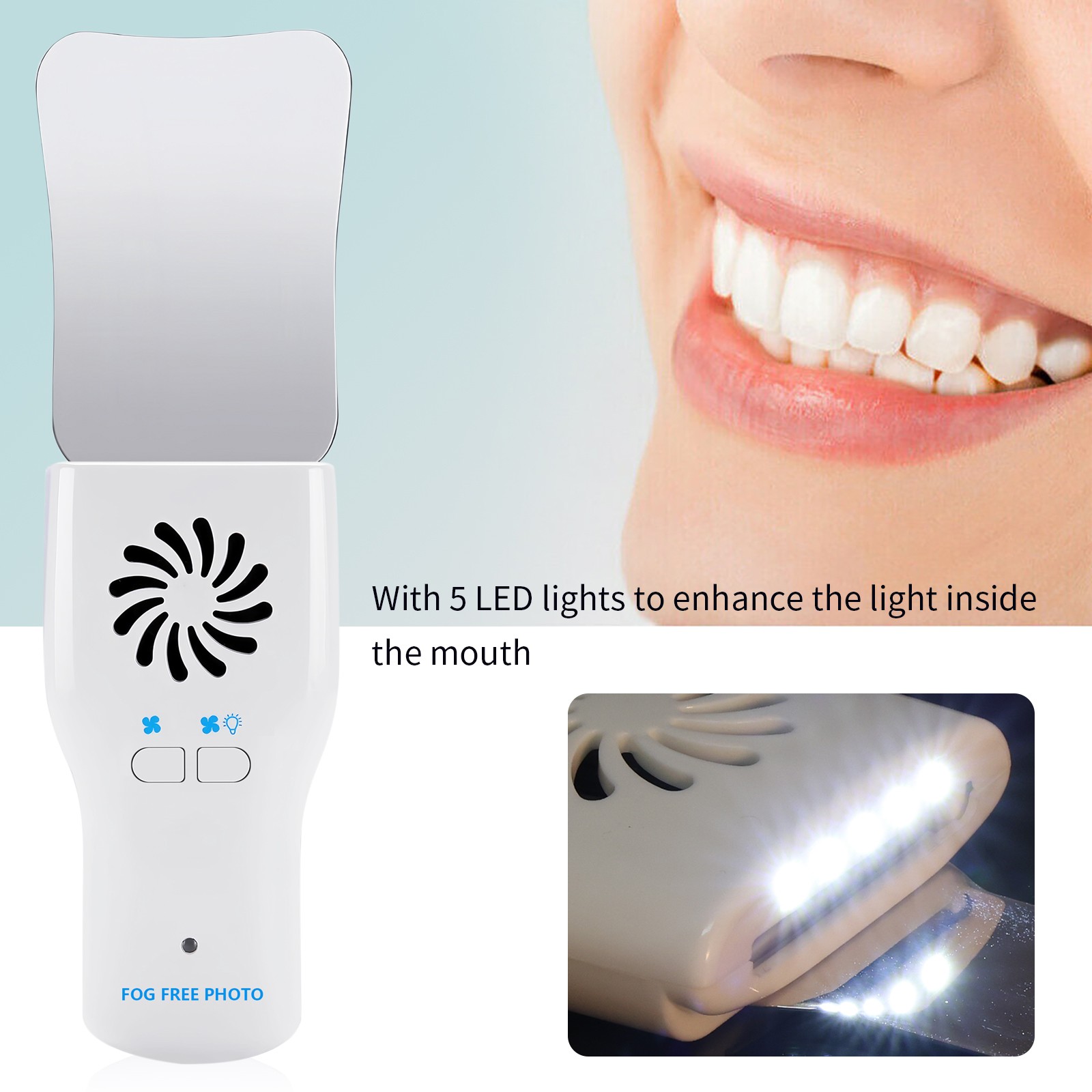 Dental Reflector Fog Free LED Photo System 4 Mirrors Anti-Fog Photography