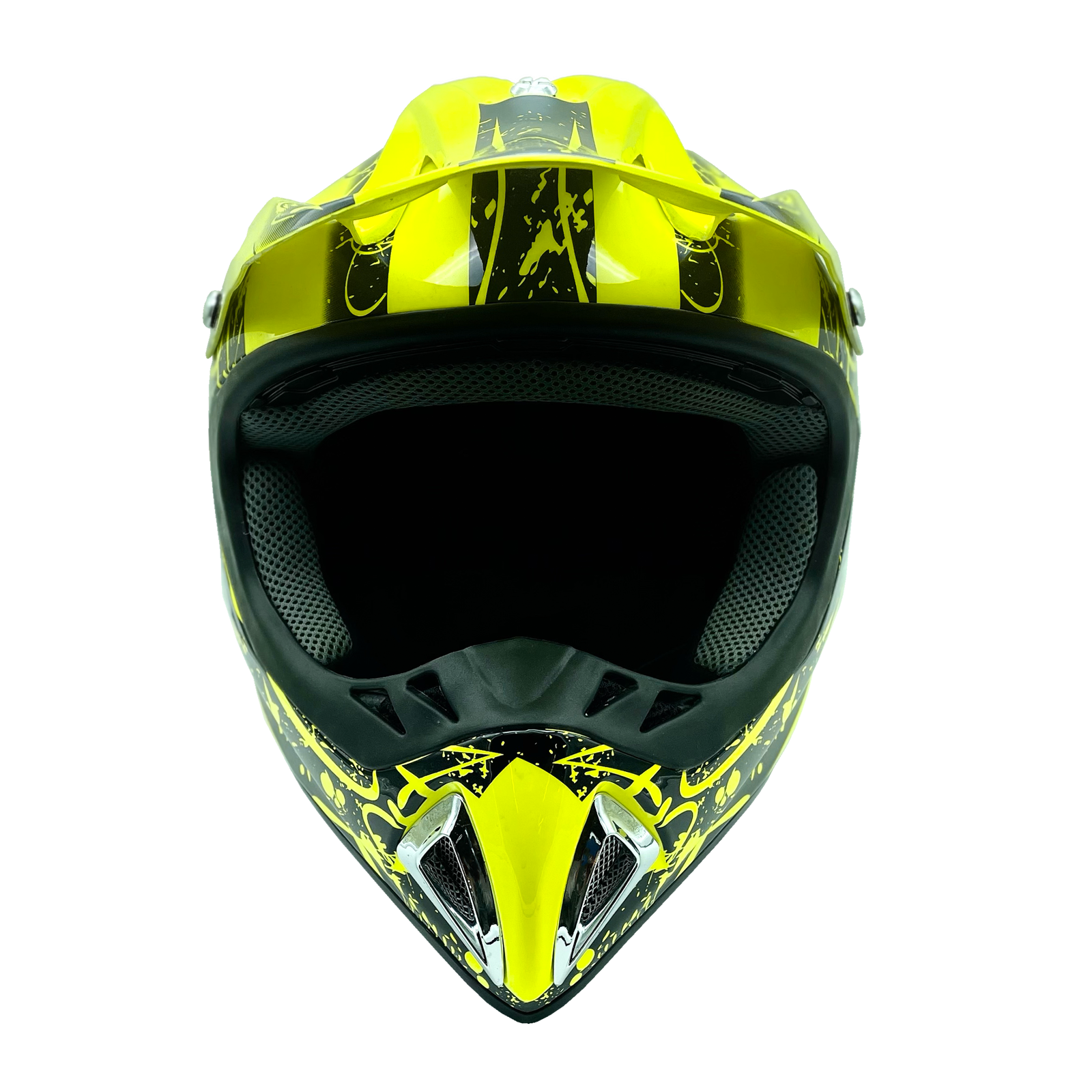 Yellow Hi-Viz Helmet Adult Dirt Bike ATV UTV Off Road ORV Motocross DOT MX