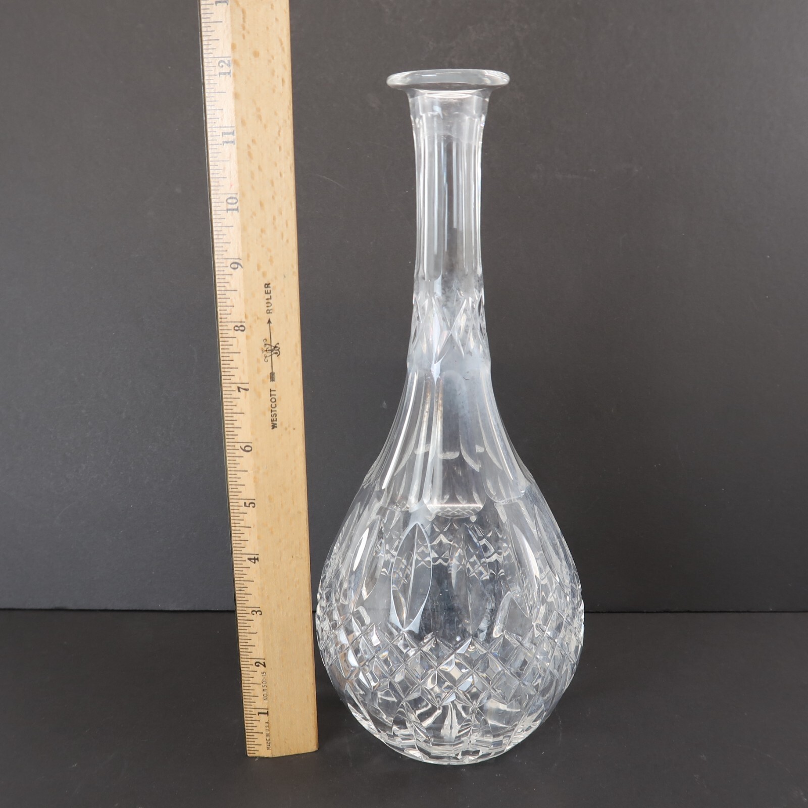 Vintage Clear Cut Decanter w/ Stopper Liquor Barware 14 inch tall