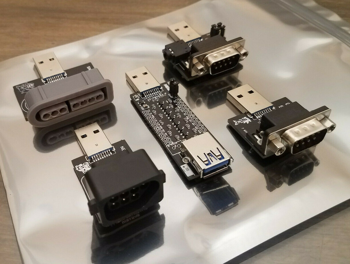 MiSTer FPGA SNAC Board w/ NES, SNES, Atari, and Genesis Adapters