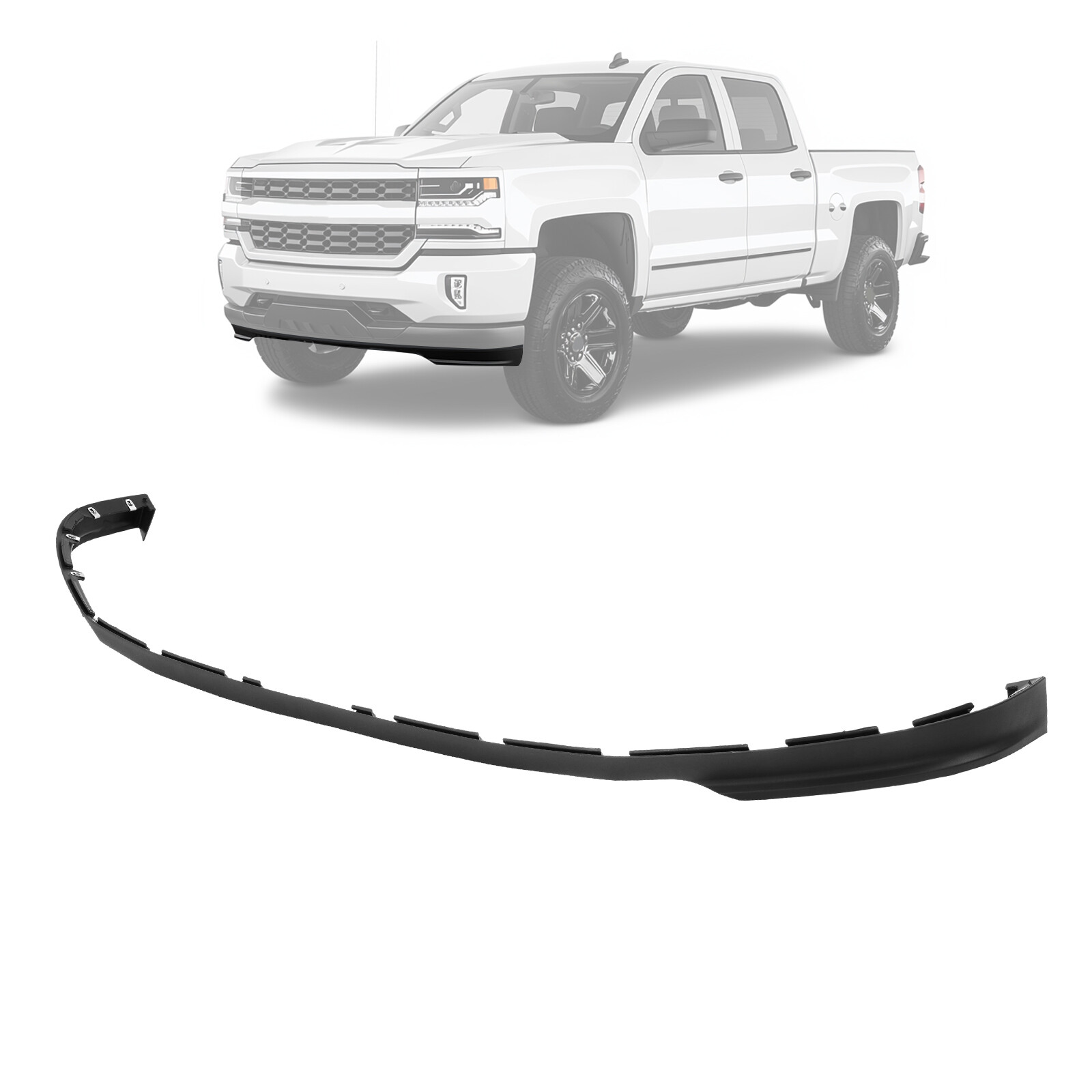 Front Lower Valance Air Deflector For Chevy Silverado 1500 2016-2018 Textured
