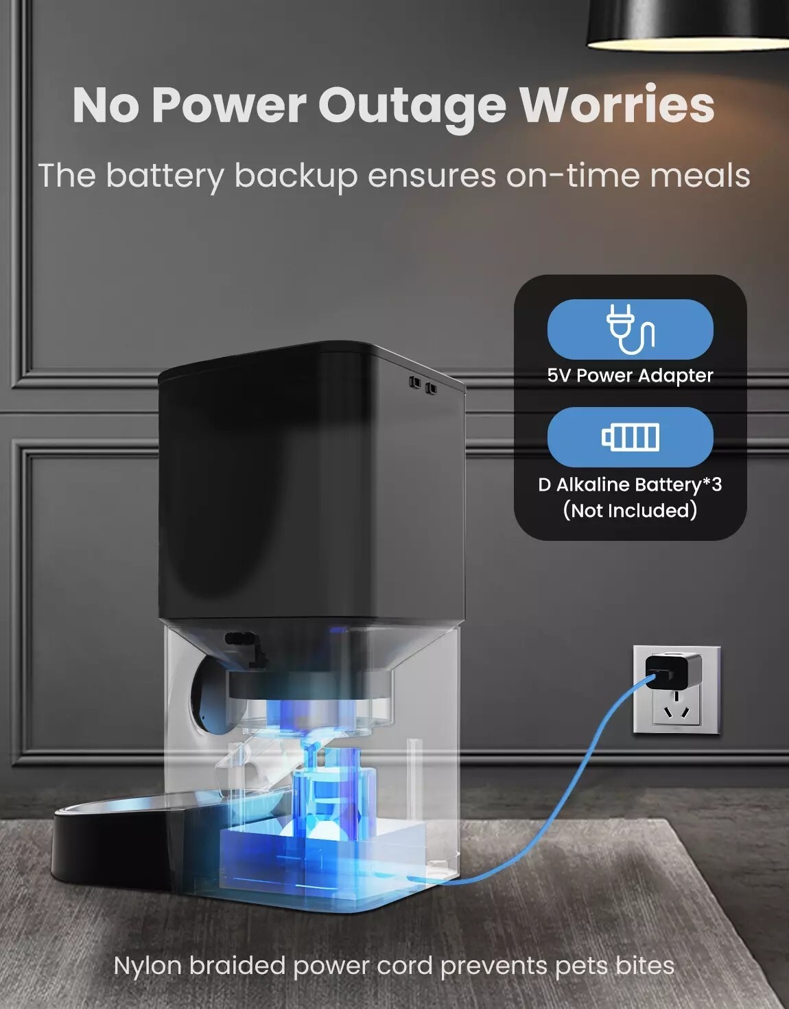 WiFi Automatic Cat Feeder APP Control 4L for Cats & Small Dogs Up to 10 Meals