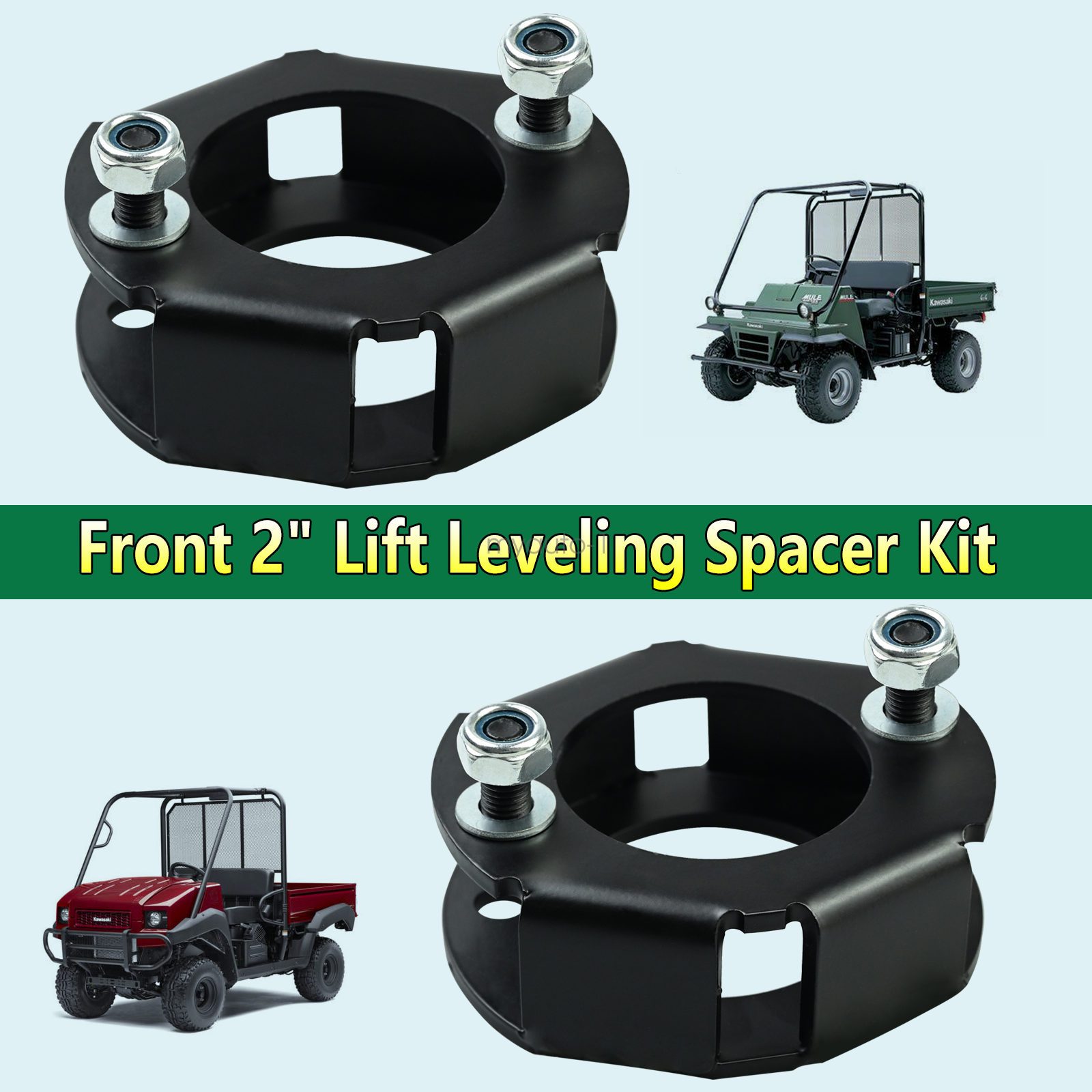 2" Front Lift / Leveling Spacer Kit For 90-21 Kawasaki Mule 2510 4000 4010 Serie