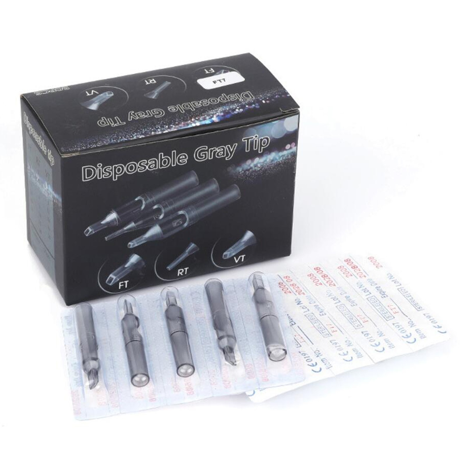 25, 50, 100 Pcs Tattoo Disposable Nozzle Tube Tip Sizes RT DT VT FT U Pick