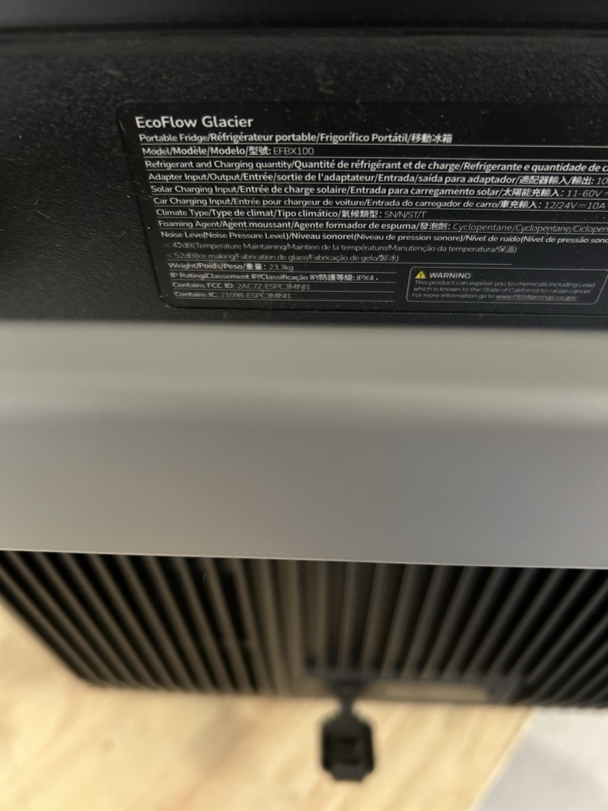 EcoFlow GLACIER Portable Fridge Freezer Ice Maker Model EFBX100