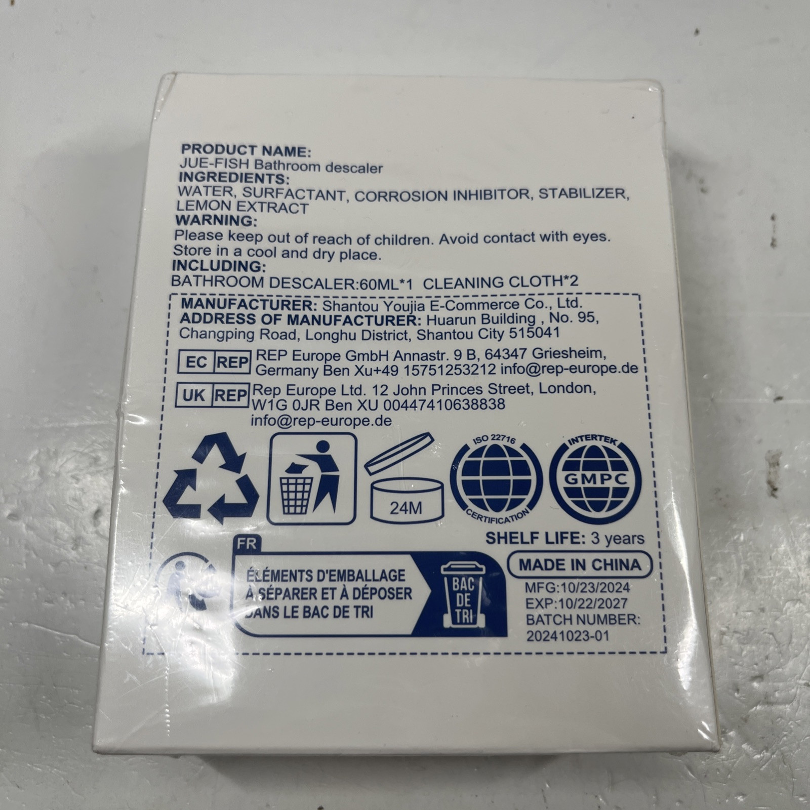 60 ml Bathroom Descaler Spray Jue Fish Bathroom Descaler Stubborn Stains Cleaner