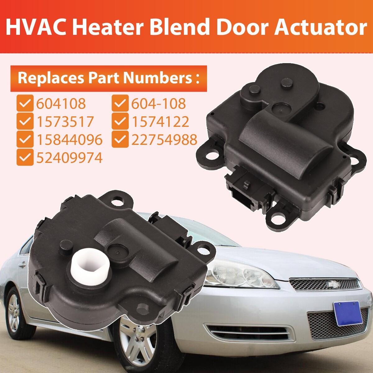2x HVAC Heater Air Blend Door Actuator 604-108 for Chevy Impala Corvette Buick