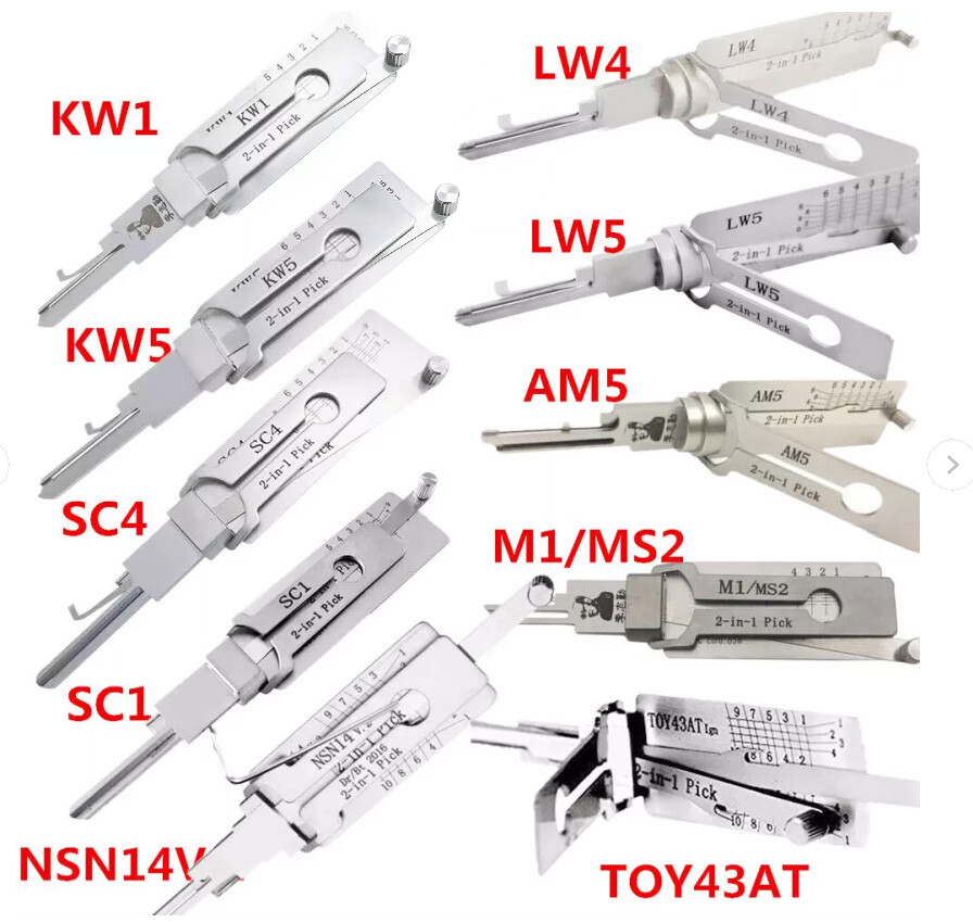 Key Decoder 2 In 1 Stainless Steel Key Pick Up Hook Tool For Repair Maintenance