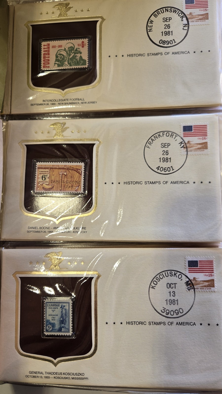 Historic Stamps of America The Postal Commemorative Society 1978-1982 101 Stamps