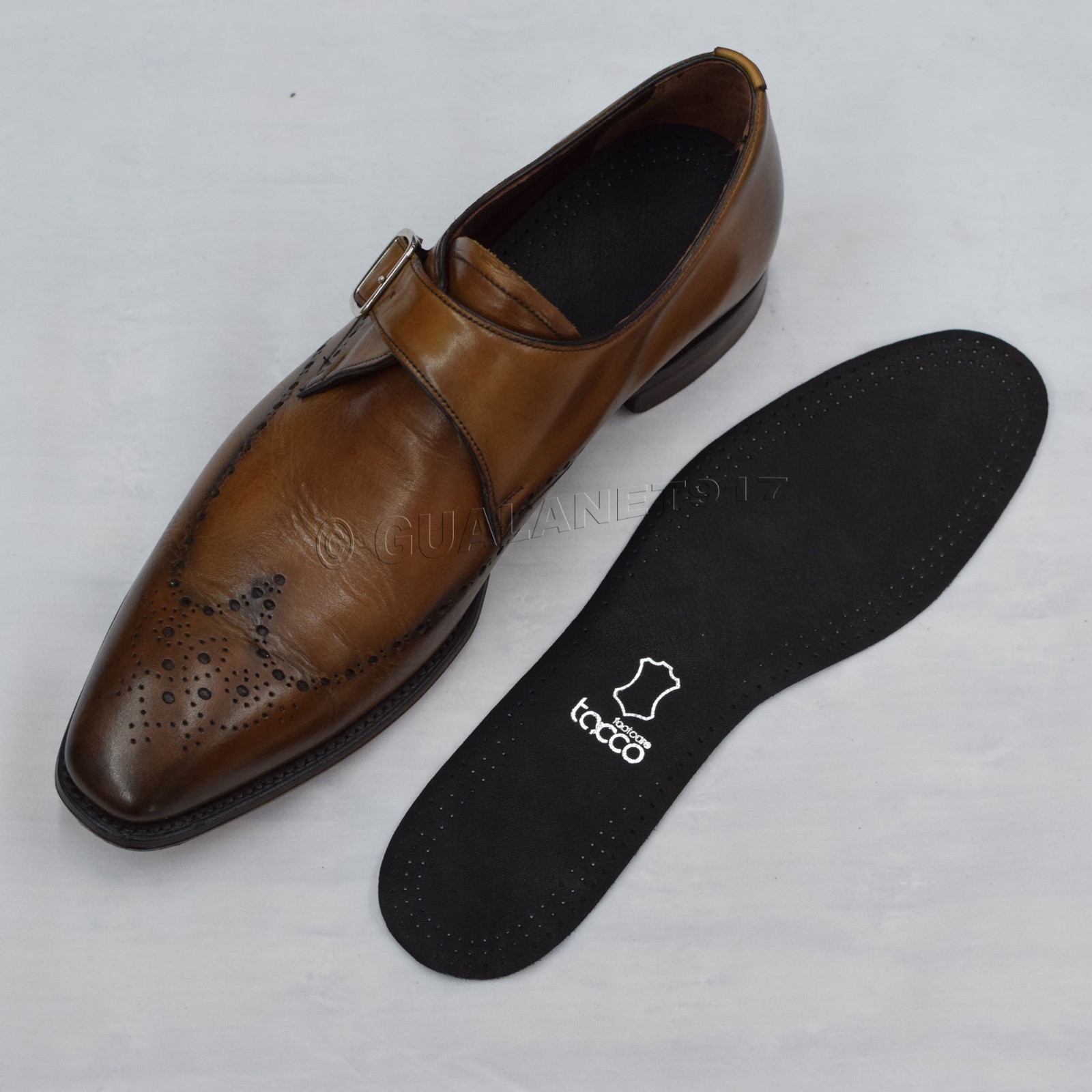 Taco 613 Luxus Comfort Leather Insoles Black / Tan Flat Shoe Inserts - ORIGINAL