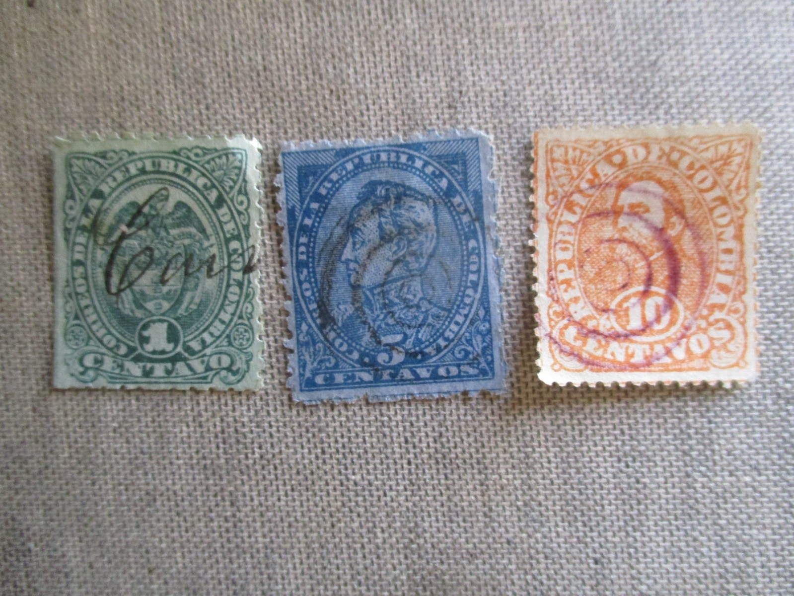 Colombia,Scott# 129-131,used