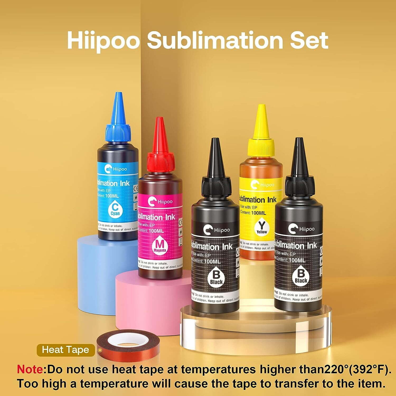 Hiipoo 500ML Sublimation Ink Refill compatible with ET2400 ET2720 ET2760 ET2800