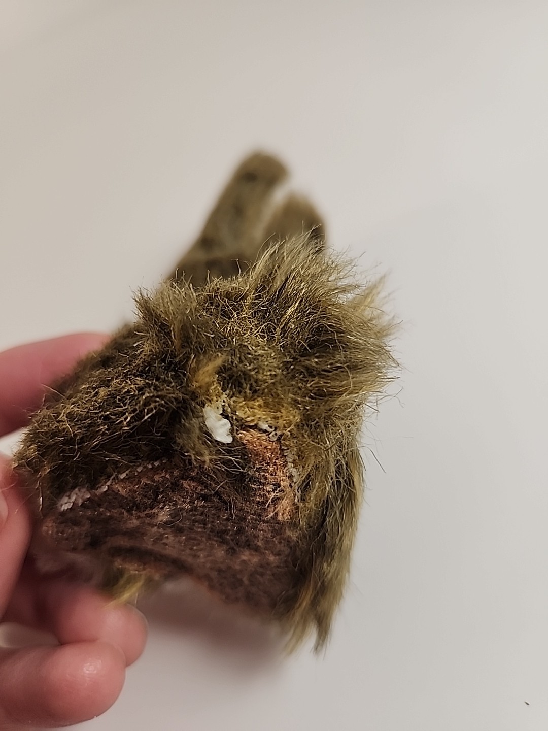 Vintage Realistic Rabbit Bunny Figure Easter Spring Faux Fur 4" Brown