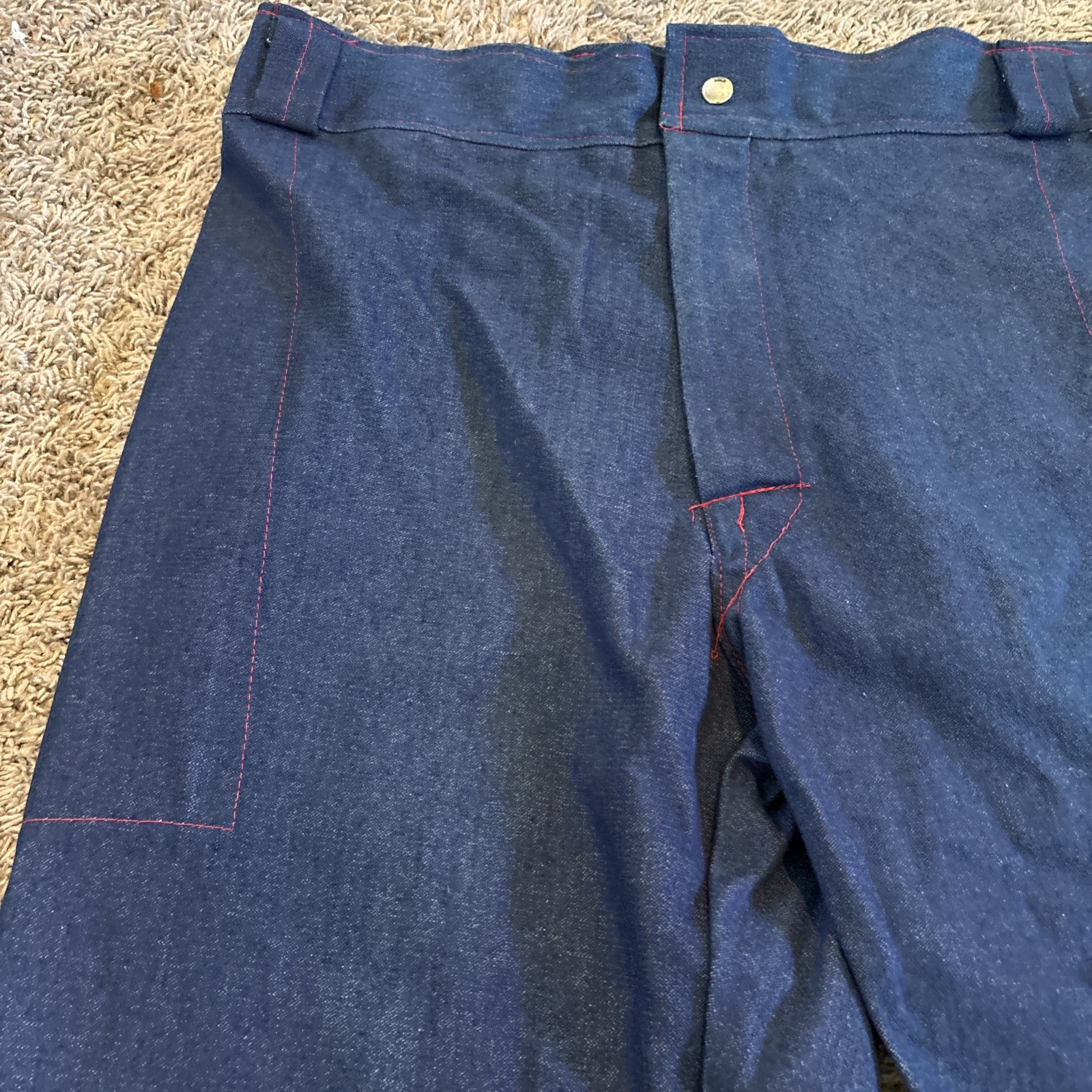 Vintage Mens Red White Blue Uniform Pants Striped Button Fly 40W