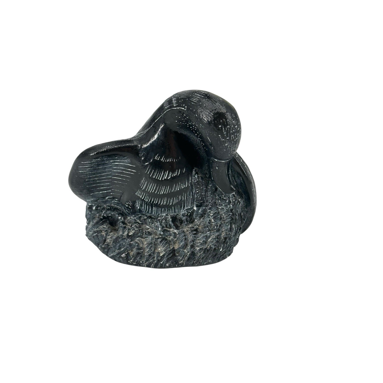 Vintage Canada Aardvark Swan Canadian Goose Duck Hand Carved Soapstone Black