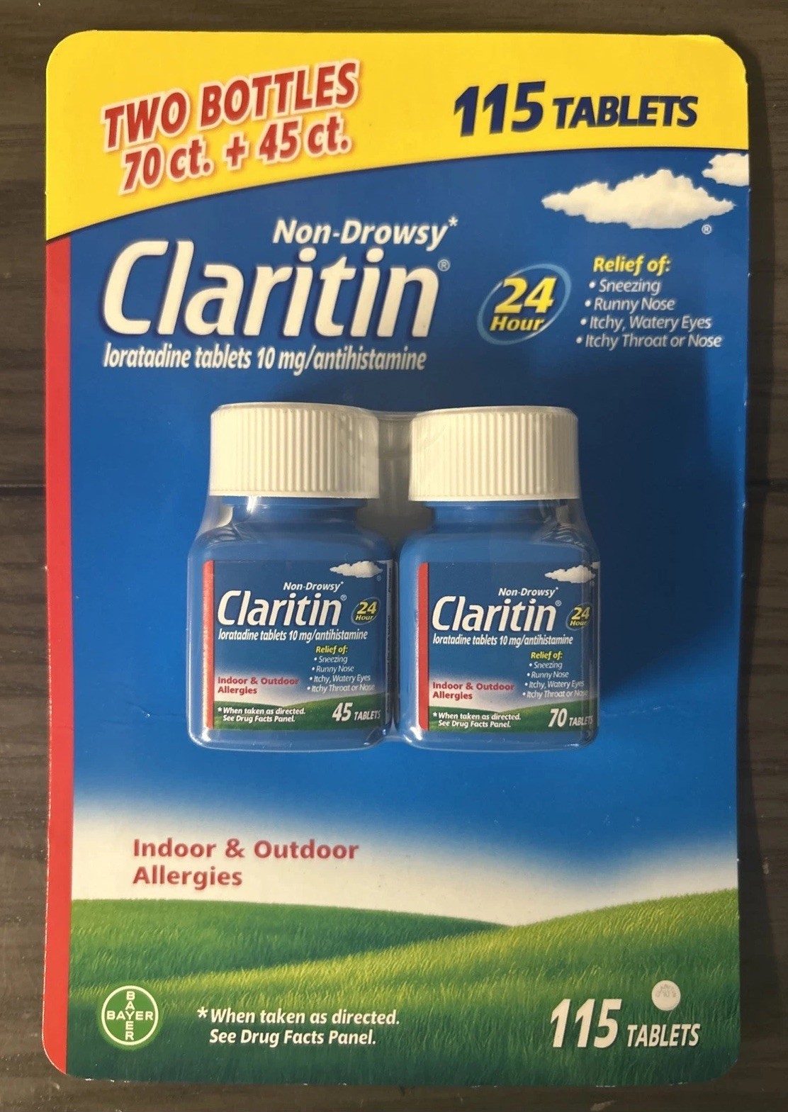 Claritin Allergy 24 Hour  Non-Drowsy 115 Tablets Loratadine Expires 11/2027