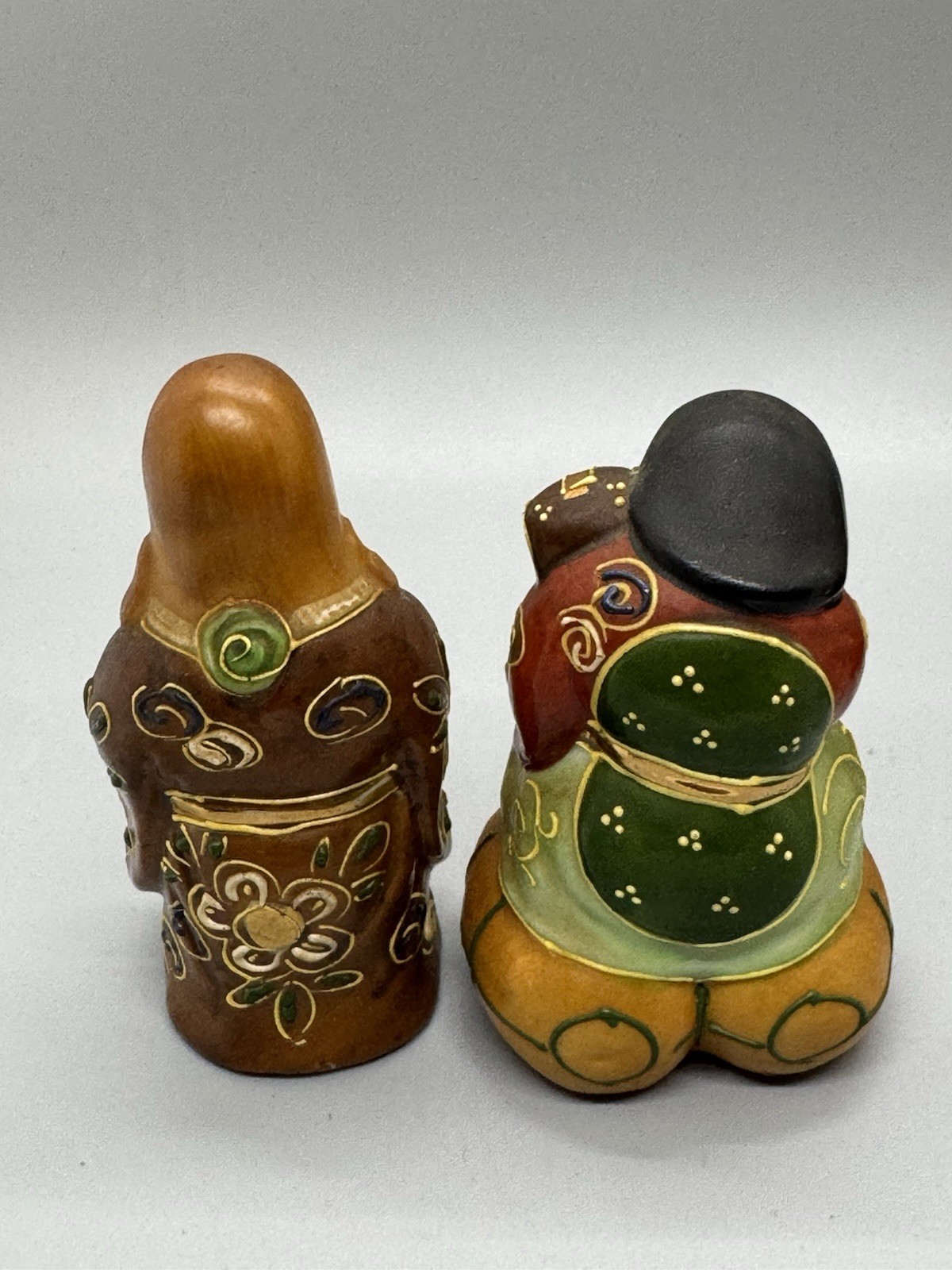 Vintage Kutani Moriage Japanese 7 Lucky Gods Porcelain Figurine Collection