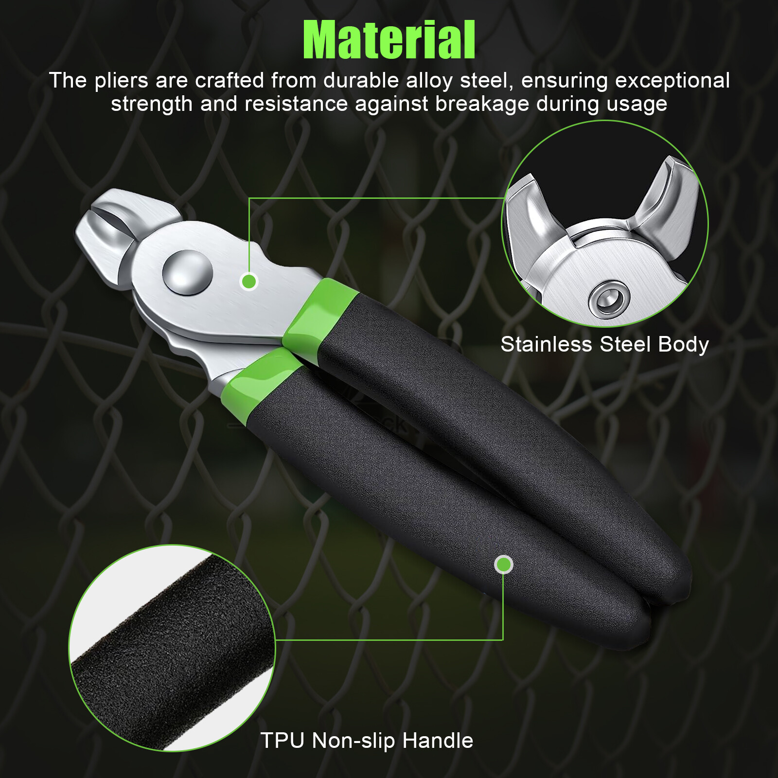 Straight Hog Ring Pliers 240Pcs 3/4 1/2 3/8 inch Rings Kit Upholstery Seat Cover