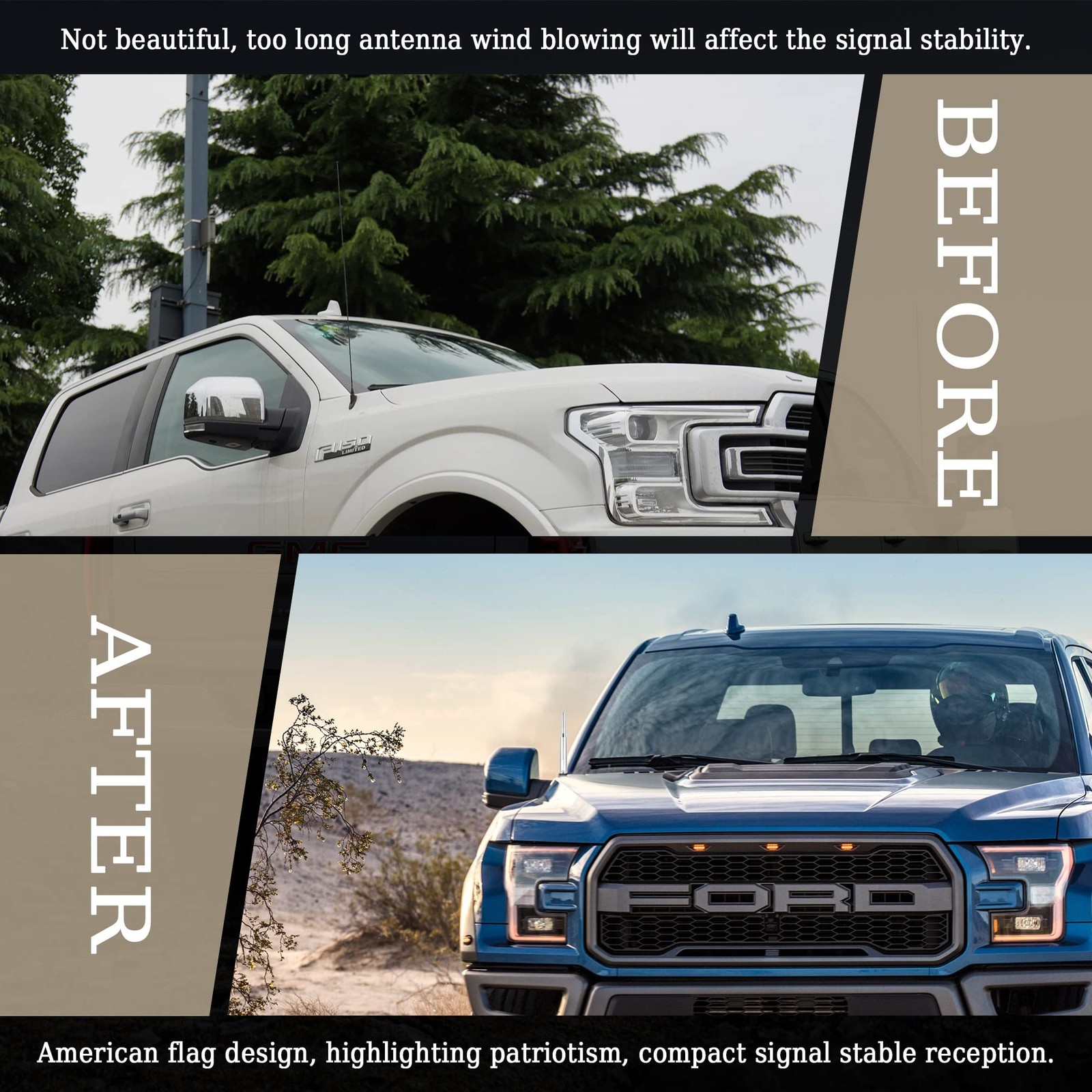 antena de bala para camioneta auto carro Con adaptador Universal Antenas balas