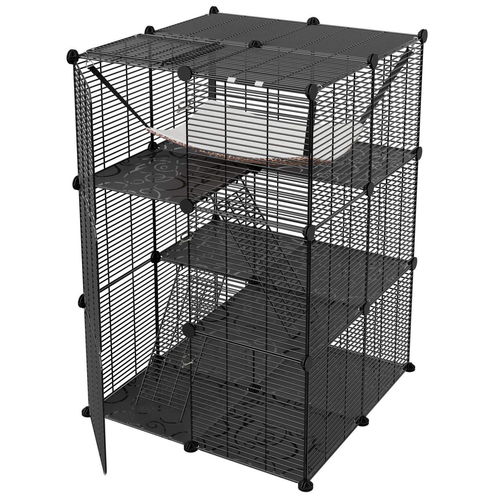 Large Cat Cage Enclosure Indoor DIY Cat Playpen Detachable Metal Wire Kennels