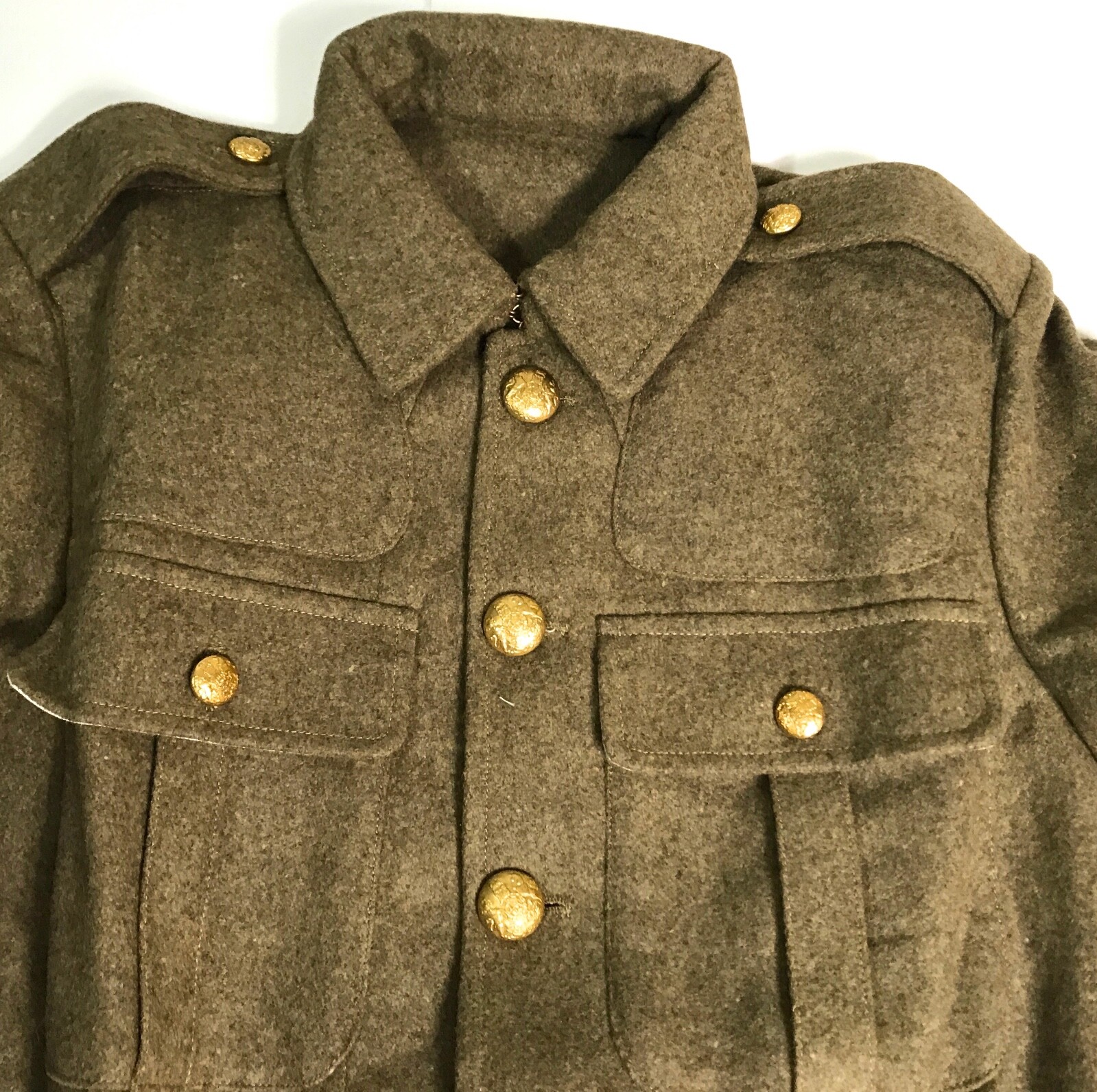 WWI BRITISH P1902 WOOL SERVICE DRESS COMBAT FIELD TUNIC JACKET- LARGE 44R