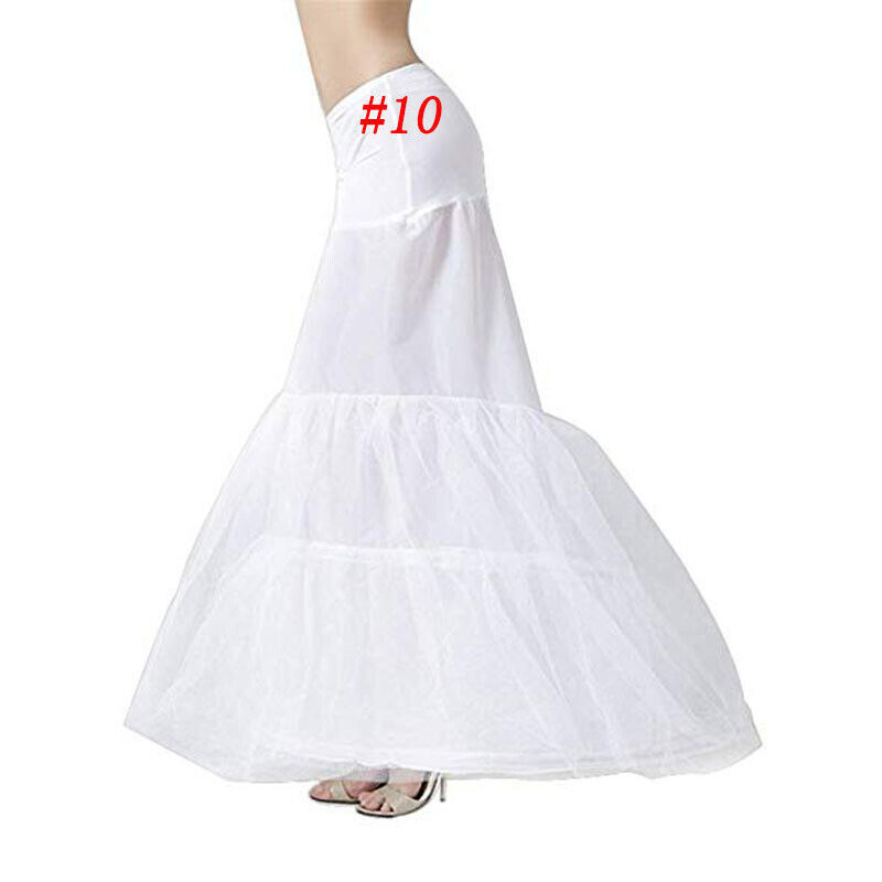 Women Wedding Crinoline Slip Gown Underskirt White Bridal Petticoat Hoop Skirt