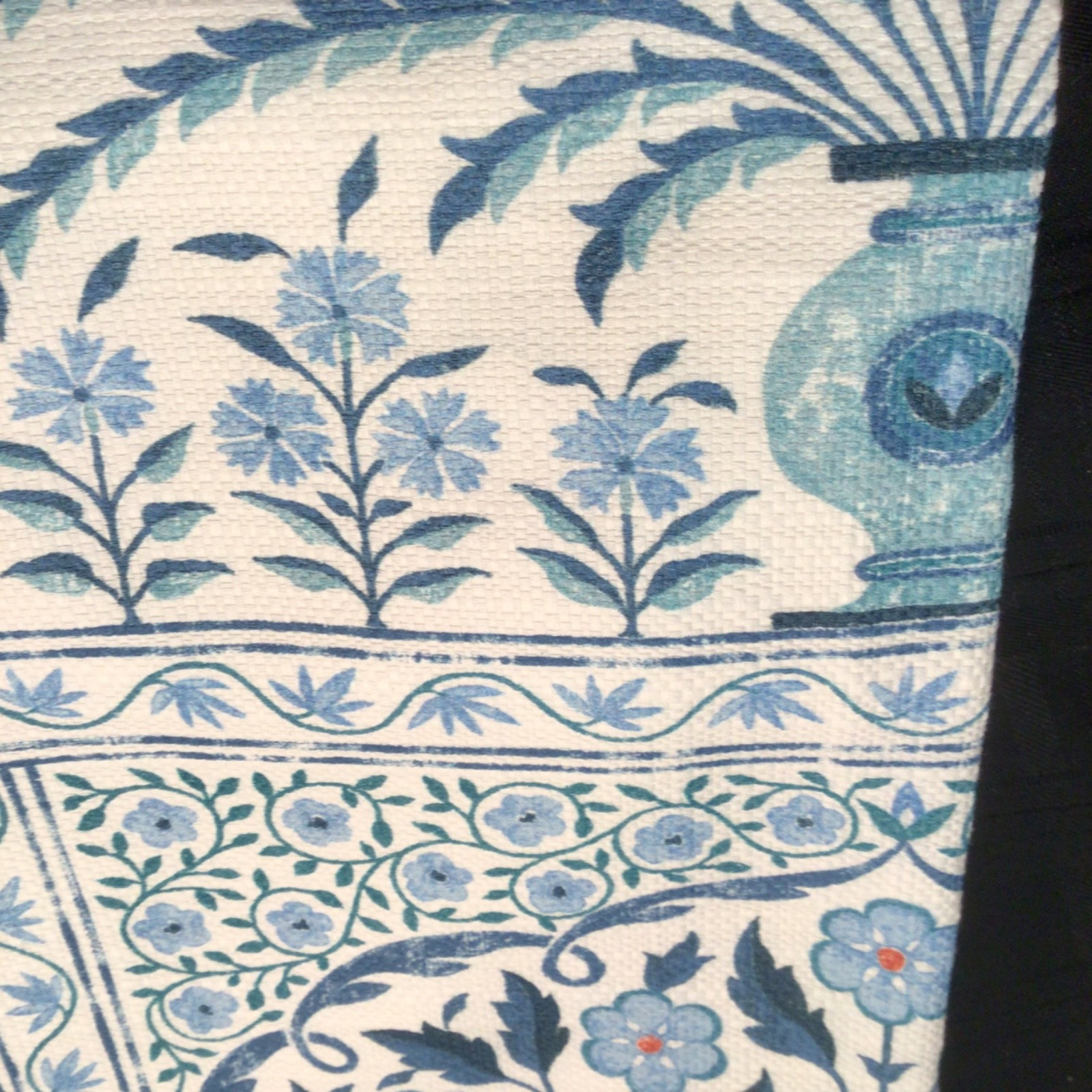 P/KAUFMAN window Curtain Panels 50 x 96 Drapes 2 pc Set Floral Foliage Tile