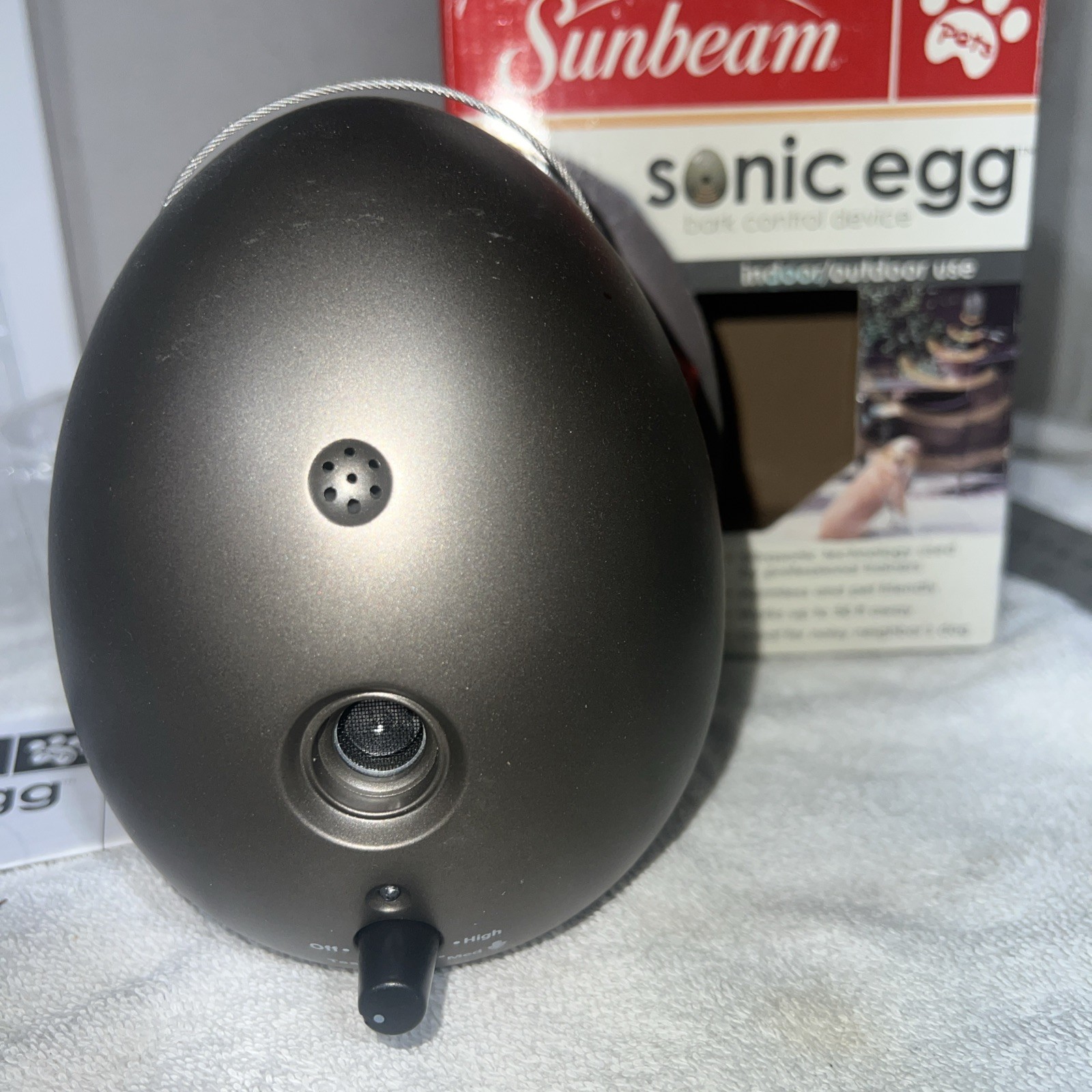 Sunbeam Sonic Egg Ultrasonic Dog Barking Control Deterrent Device, WORKS!