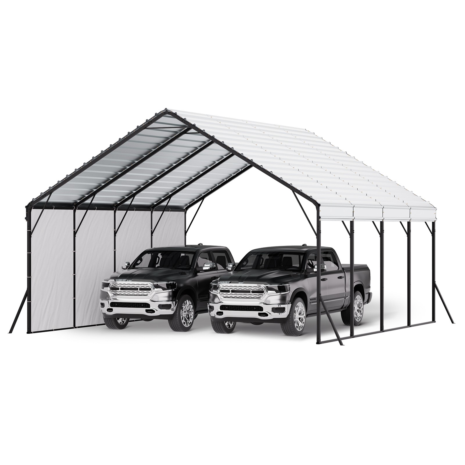 VEVOR Heavy Duty Metal Carport 20 x 20 ft Outdoor Car Shelter Garage for Boats