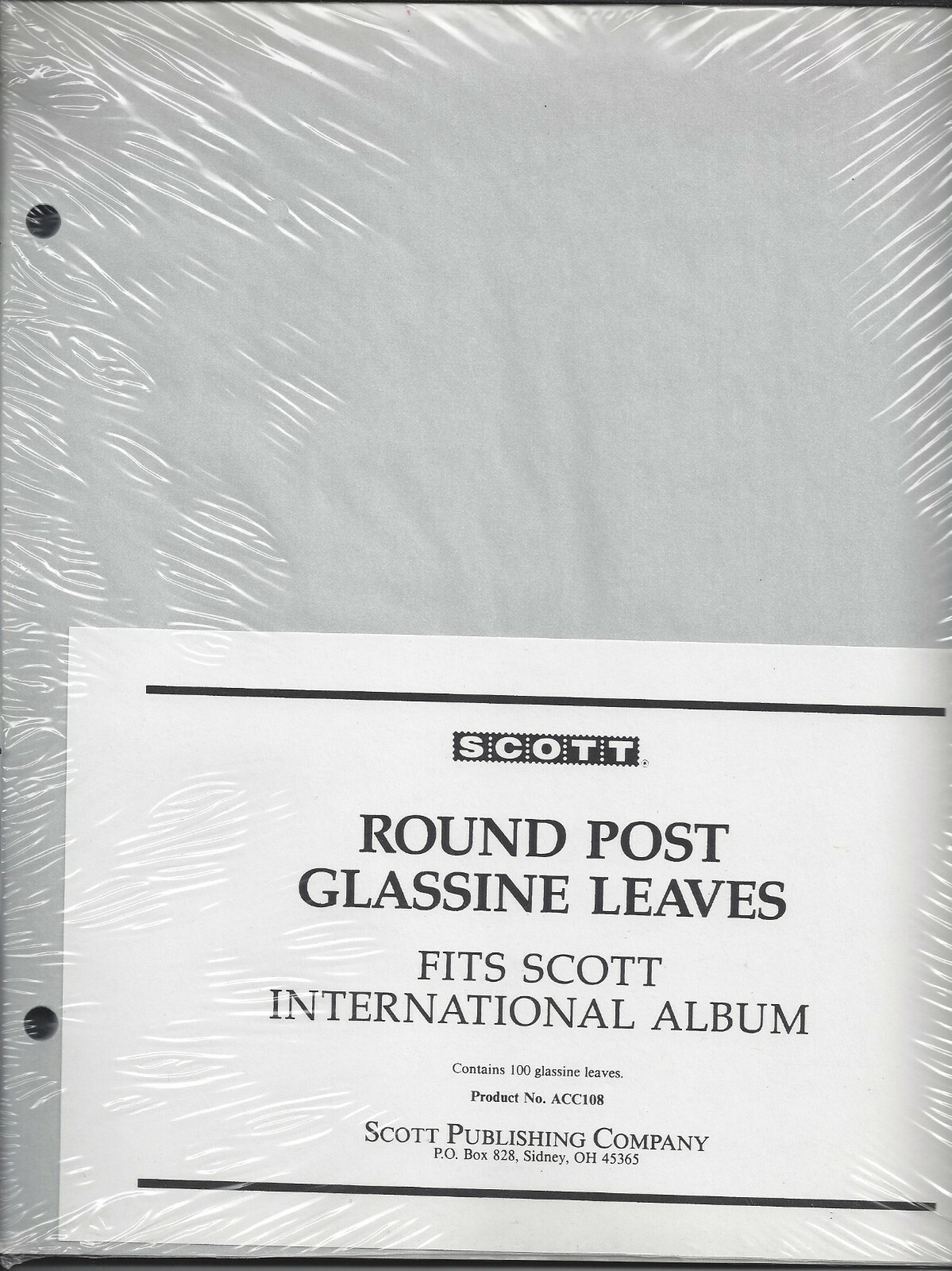 Pkg. 100 Glassine Interleaves for 2 Round Post Scott International ACC108