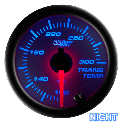 SLIGHTLY USED GLOWSHIFT WHITE 7 COLOR TRANSMISSION TEMPERATURE GAUGE w SENSOR