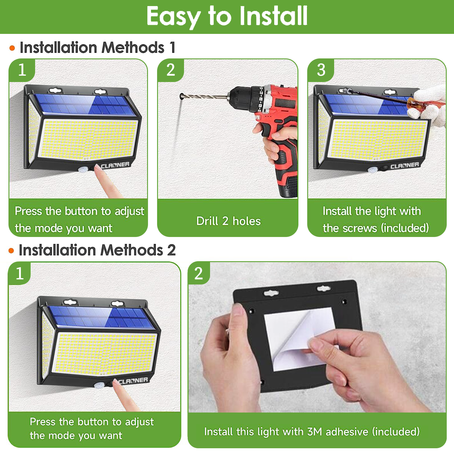 Large 468 LED Solar Wall Lights Outdoor Garden Motion Sensor Security Flood Lamp