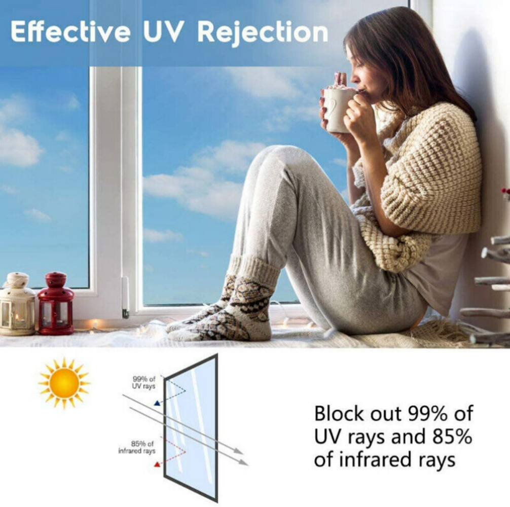 Rabbitgoo One Way Mirror Window Film Privacy Heat UV Reflective Control Tint