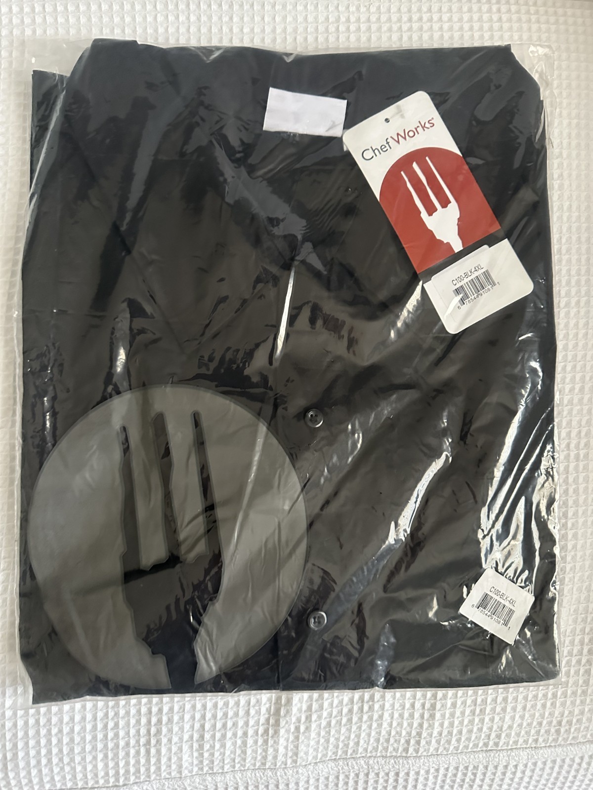 NEW! Genuine! Chef Works Men's Essential Professional Chef Shirt C100-BLK-4XL