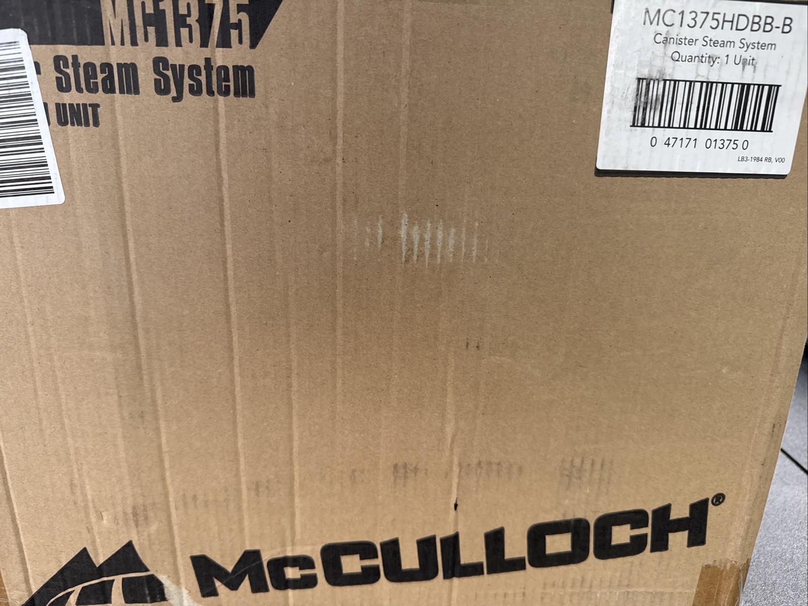 mcculloch steam cleaner 1375