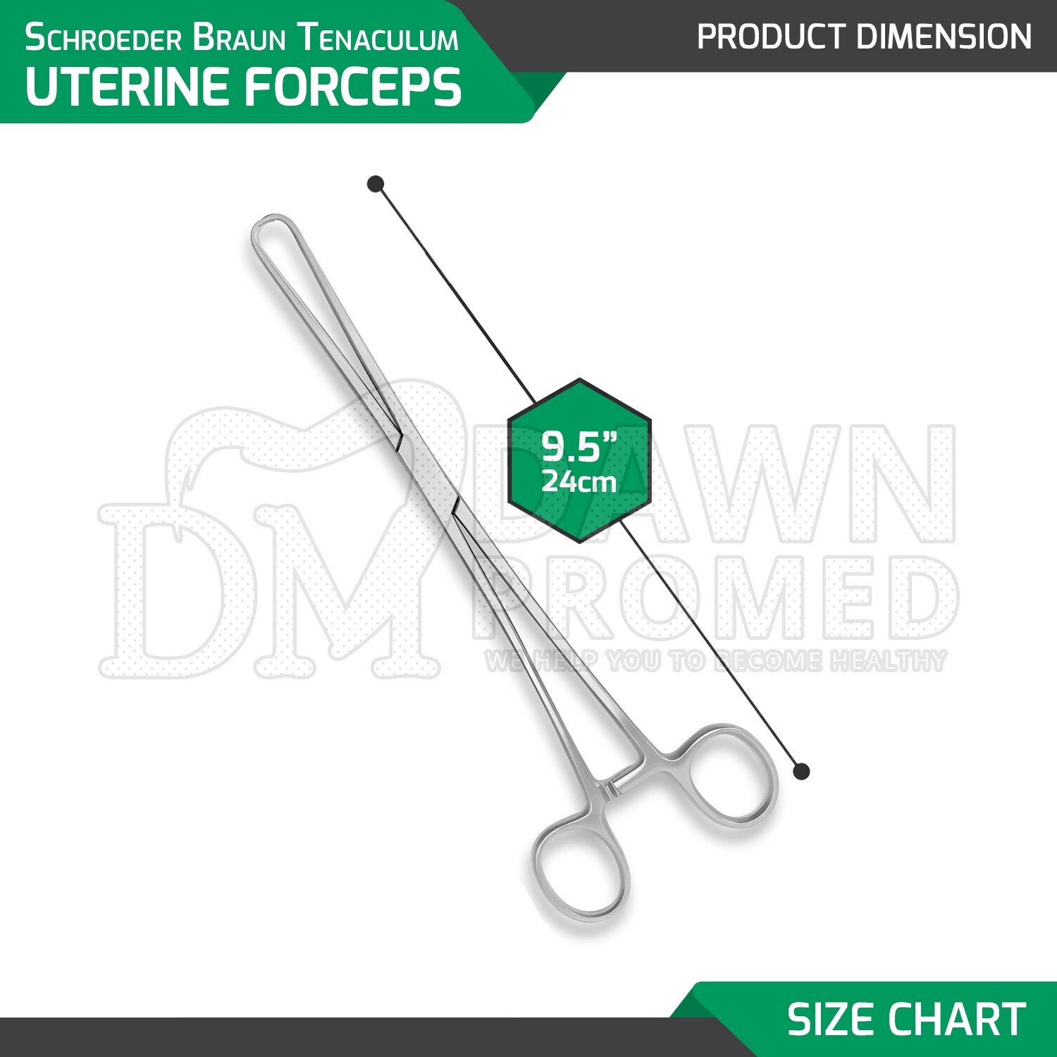 Schroeder Braun Tenaculum Uterine Forceps 6 Pcs 9.5" OB/GYN Instrument German Gr