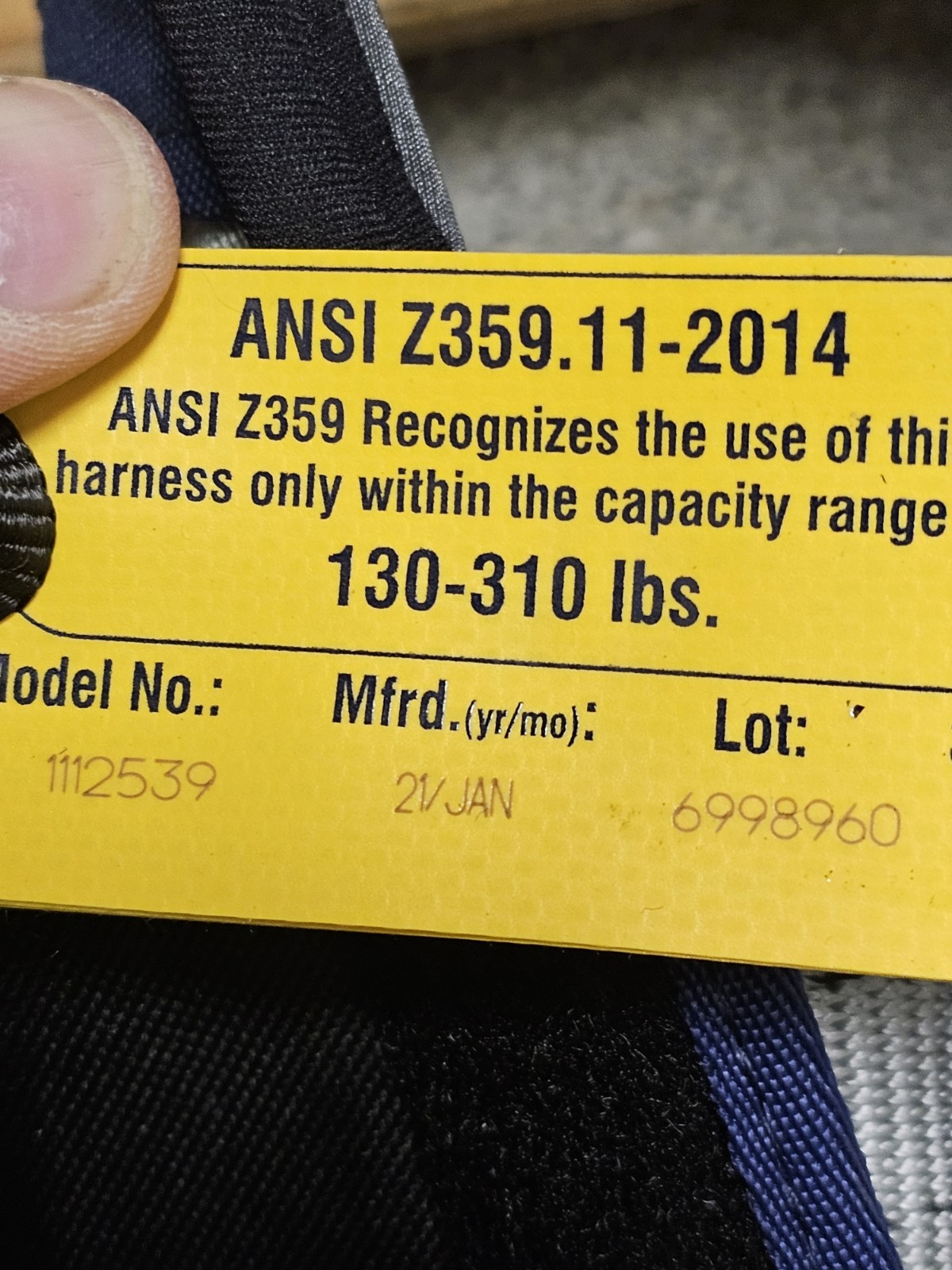 3M DBI-SALA EXOFIT STRATA XXL FULL BODY HARNESS FALL PROTECTION 1112539 XXL BELT