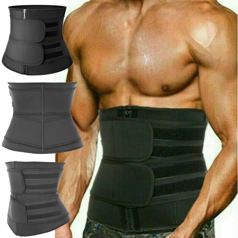 Men Waist Trainer Body Training Shaper Sweat Belt Tummy Control Cincher Girdle