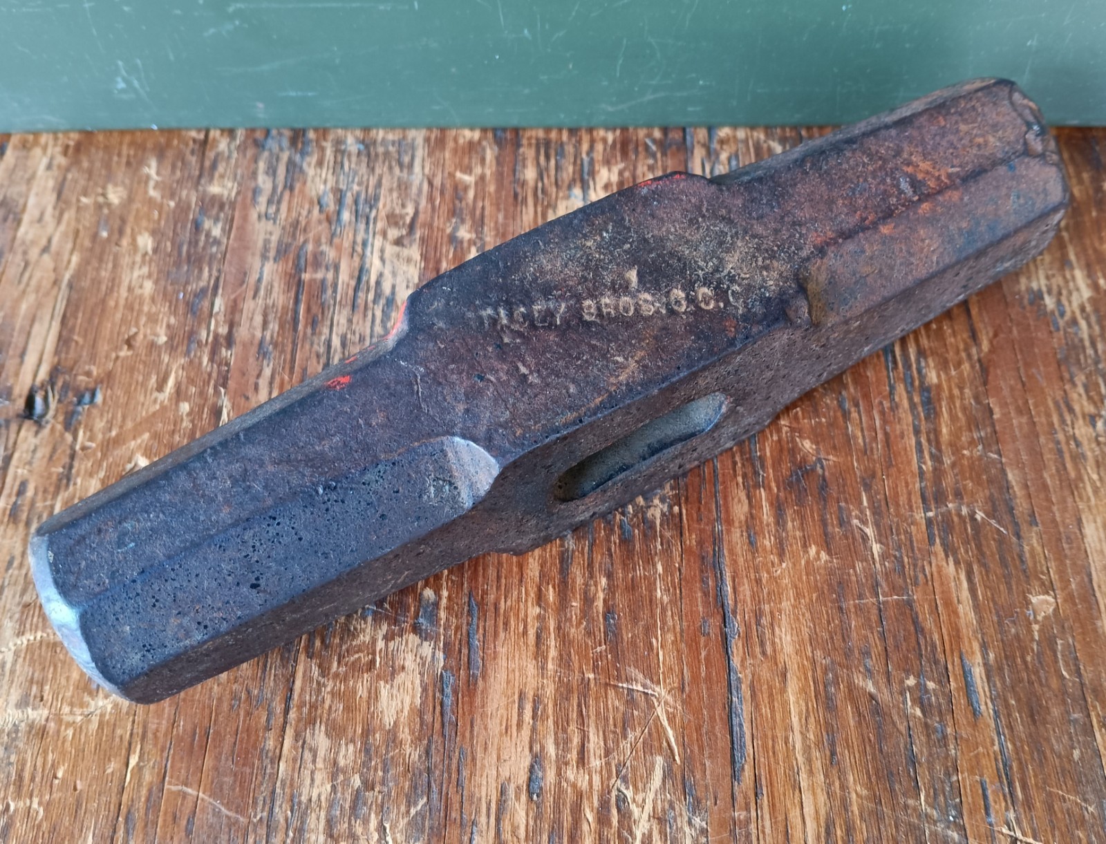 Vtg. Stacey Bros Railroad Spike Hammer Punch Blacksmith Anvil Forge Tool Heller