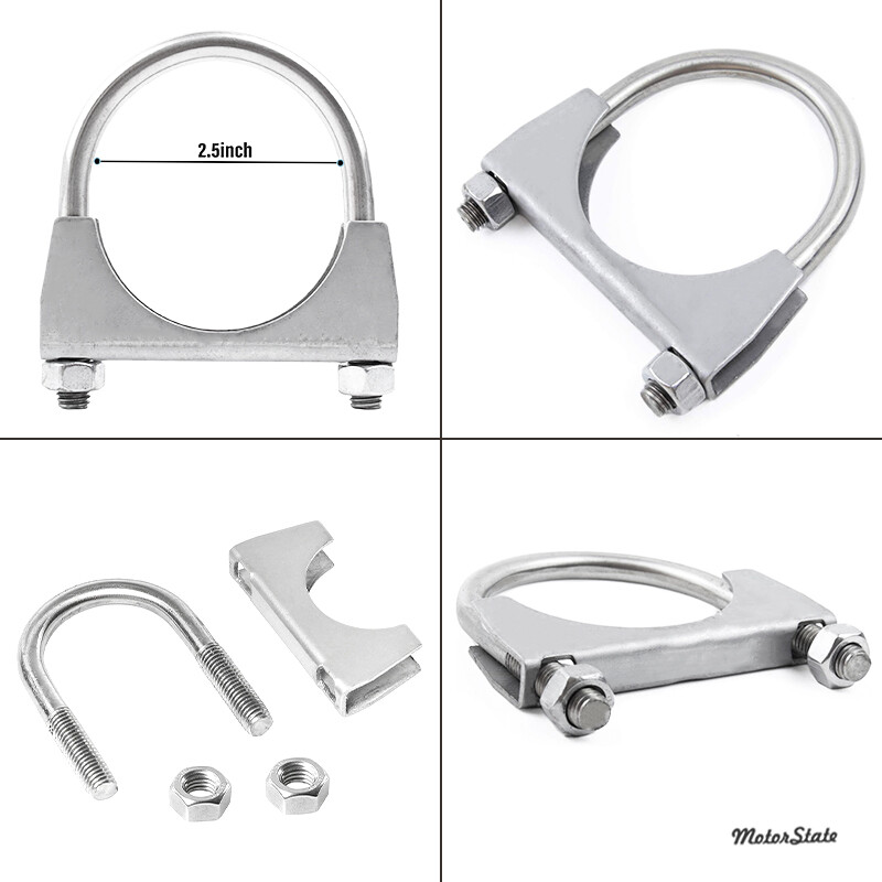 2.5" 304 Stainless Steel Saddle U-Bolt Exhaust Muffler Clamp-2 1/2 Inch