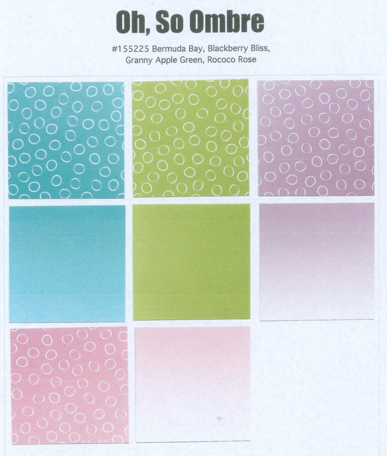 Retired Stampin' Up! Oh So Ombre 6" x 6" Double-Sided Designer Series Paper