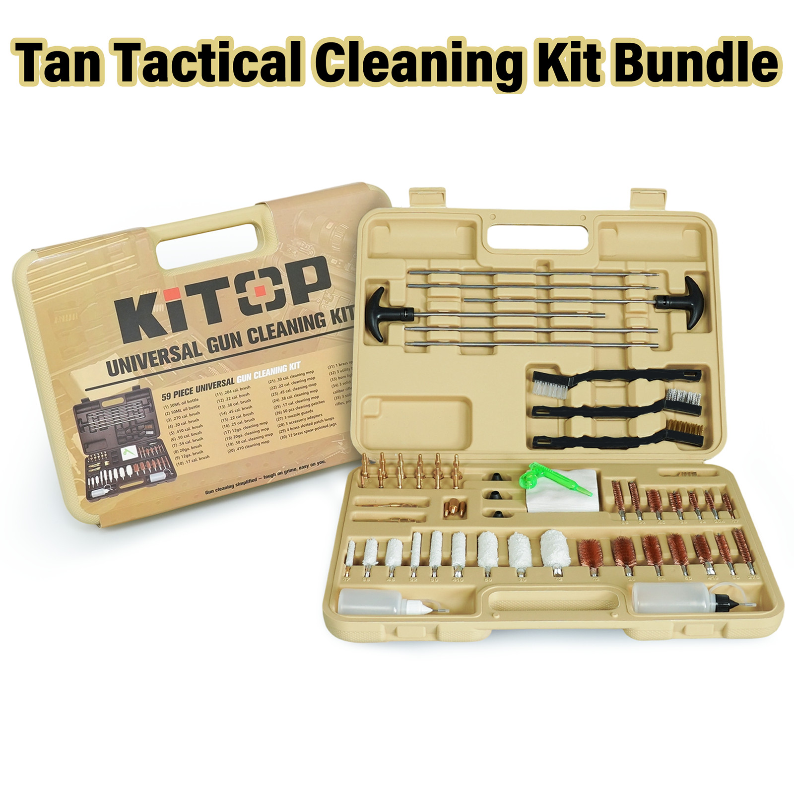 108 Pcs Universal Gun Cleaning Kit for Pistol, Shotgun, Rifle w/ Bore Light&Case