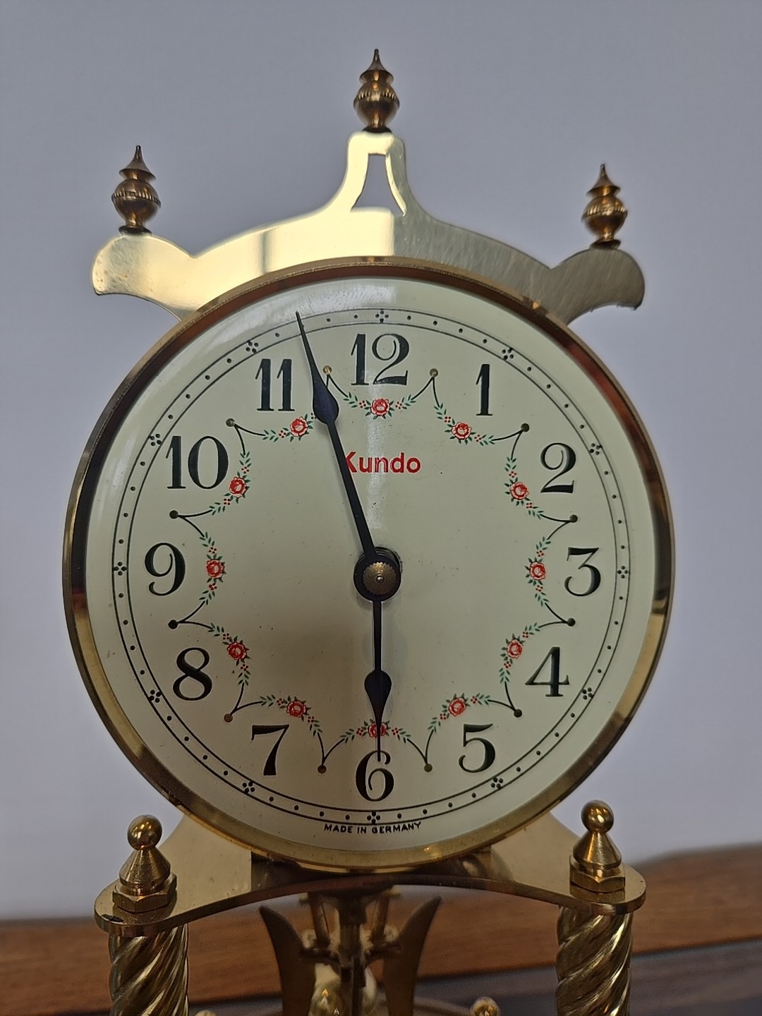 Vintage Kundo 400 Day Anniversary Clock Glass Dome Working