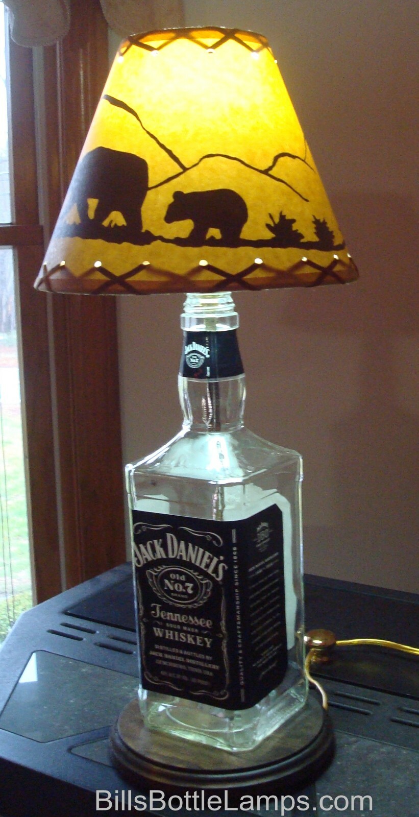 Rustic "Bulb Clip" BEAR Scene Table Desk Light LAMP SHADE Cottage Cabin Decor